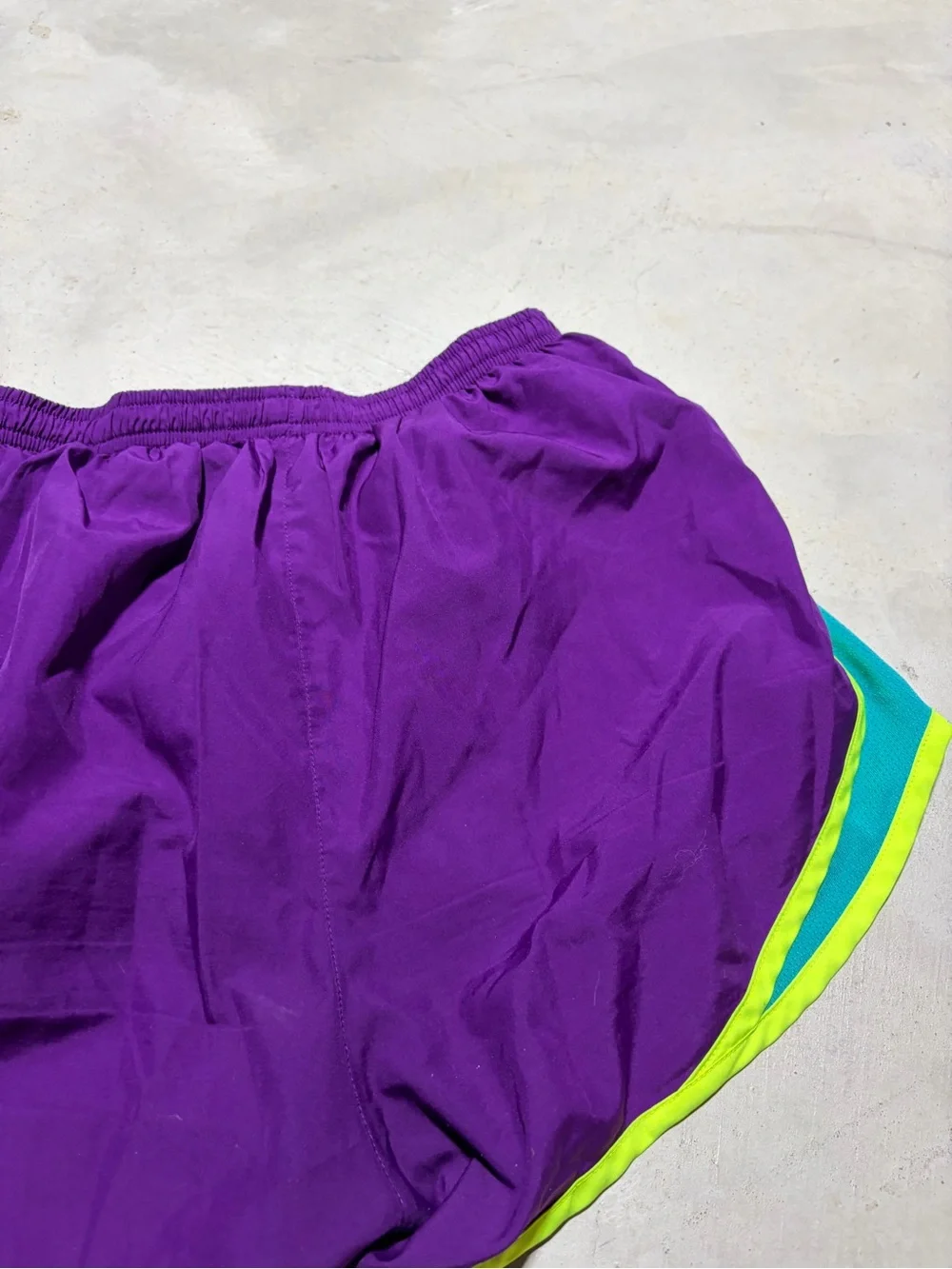 Nike Women's Purple Running Shorts with Neon Trim small